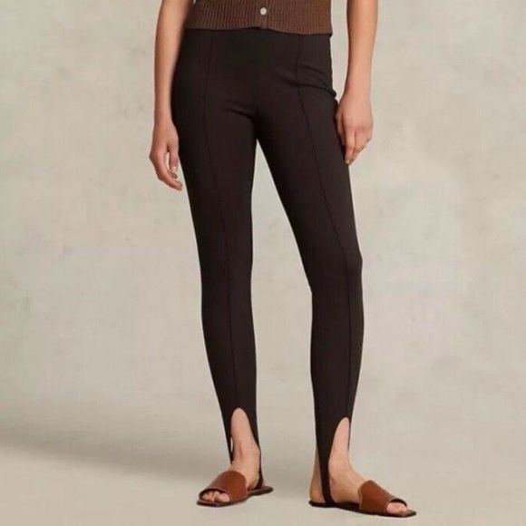 Polo Ralph Lauren Brown Stirrup Leggings Size Large - Picture 1 of 7